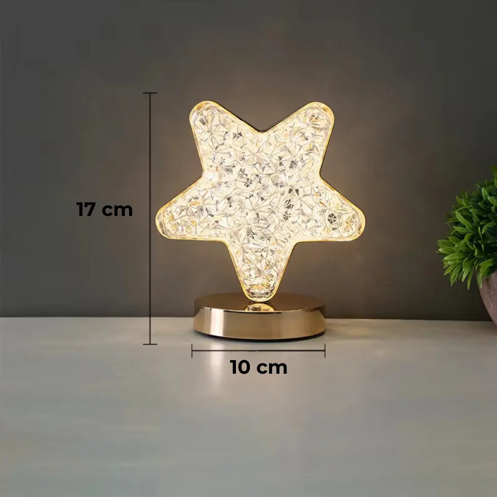 Luminária de Mesa Portátil Estrela em Led